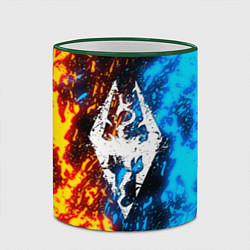 Кружка 3D TES SKYRIM BATTLE FIRE БИТВА ОГНЕЙ, цвет: 3D-зеленый кант — фото 2