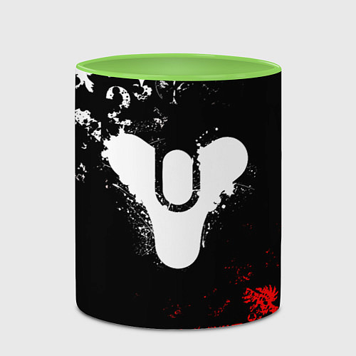 Кружка цветная DESTINY 2 RED & WHITE PATTERN LOGO / 3D-Белый + светло-зеленый – фото 2