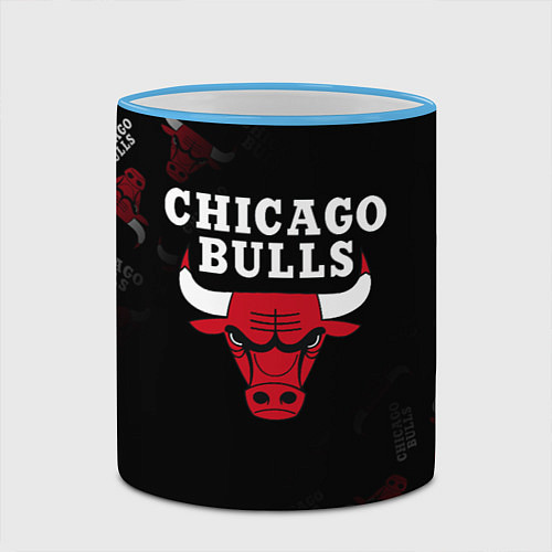 Кружка цветная ЧИКАГО БУЛЛС БЫКИ CHICAGO BULLS / 3D-Небесно-голубой кант – фото 2