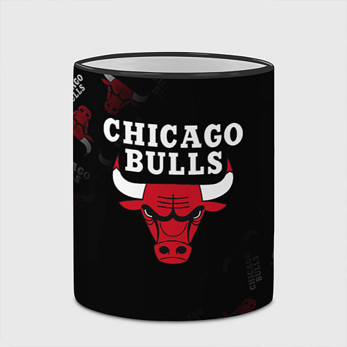Кружка цветная ЧИКАГО БУЛЛС БЫКИ CHICAGO BULLS / 3D-Черный кант – фото 2