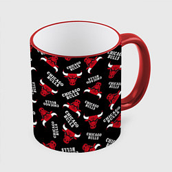 Кружка 3D CHICAGO BULLS БЫКИ УЗОР, цвет: 3D-красный кант