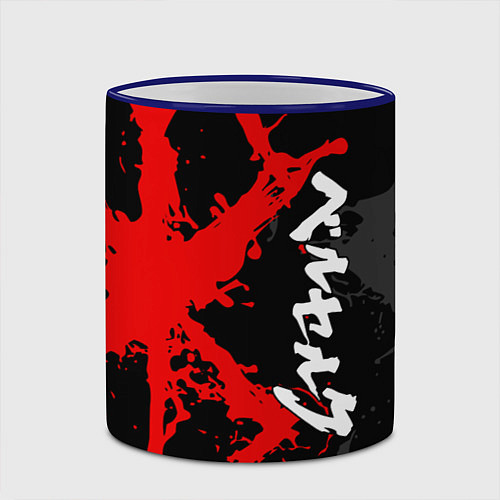 Кружка цветная БЕРСЕРК КРАСНОЕ КЛЕЙМО ИЕРОЛГИФЫ / 3D-Синий кант – фото 2