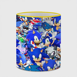 Кружка 3D SONIC СИНИЙ ЁЖ СОНИК, цвет: 3D-желтый кант — фото 2