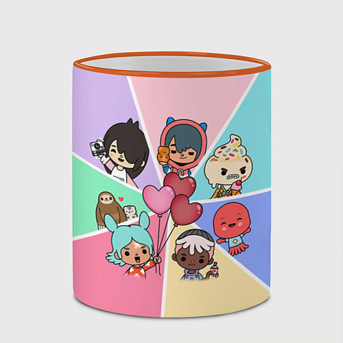 Кружка цветная TOCA BOCA WORLD HEROES ТОКА БОКА / 3D-Оранжевый кант – фото 2