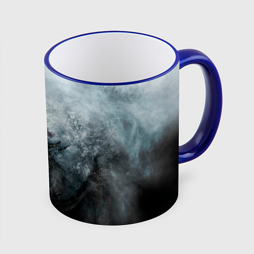 Кружка цветная Победа над драконом / 3D-Синий кант – фото 1