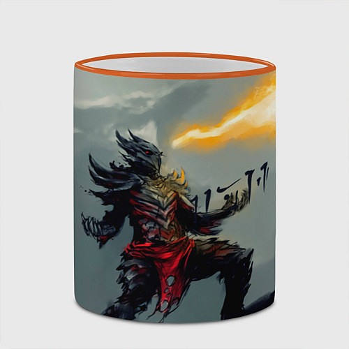 Кружка цветная Dragonborne is here / 3D-Оранжевый кант – фото 2
