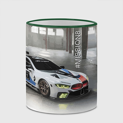 Кружка цветная BMW Motorsport Mission 8 / 3D-Зеленый кант – фото 2