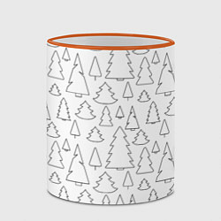 Кружка 3D Простые елочки, цвет: 3D-оранжевый кант — фото 2