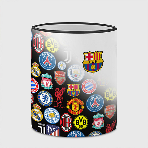 Кружка цветная FC BARCELONA LOGOBOMBING / 3D-Черный кант – фото 2