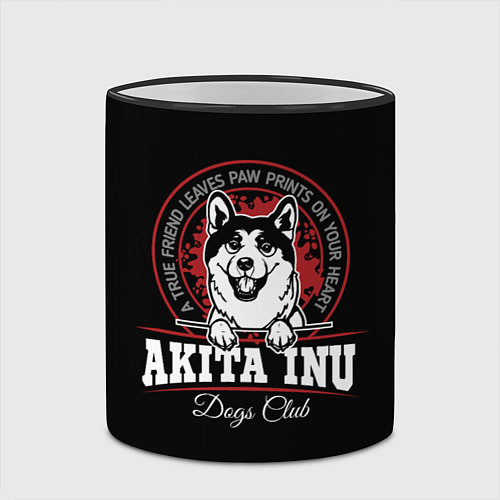 Кружка цветная Акита-Ину Akita Inu / 3D-Черный кант – фото 2