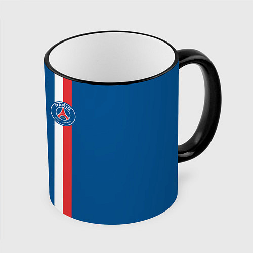 Кружка цветная PSG SPORT STRIPES UNIFORM / 3D-Черный кант – фото 1