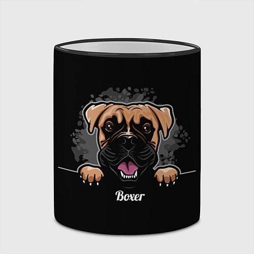 Кружка цветная Боксёр Boxer / 3D-Черный кант – фото 2