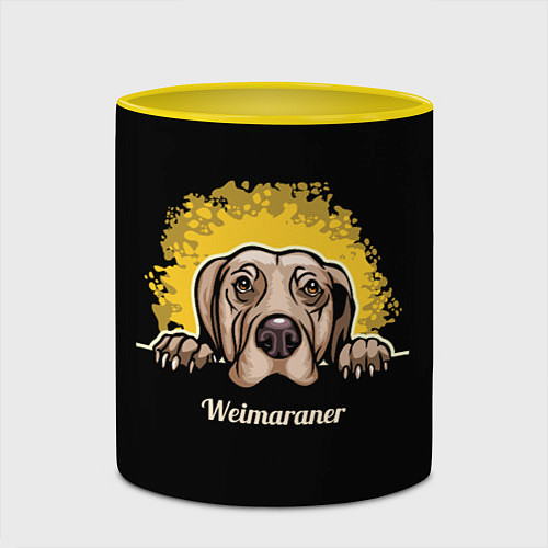 Кружка цветная Веймаранер Weimaraner / 3D-Белый + желтый – фото 2