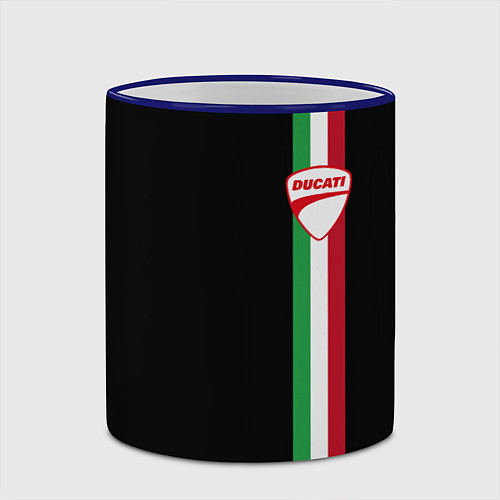 Кружка цветная DUCATI MOTOCYCLE ITALY LINE / 3D-Синий кант – фото 2