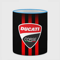 Кружка 3D DUCATI CARBON LOGO ITALY CONCERN, цвет: 3D-небесно-голубой кант — фото 2