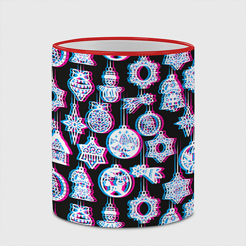 Кружка цветная Новогодний глюк / 3D-Красный кант – фото 2
