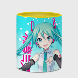 Кружка 3D Hatsune Miku, Мику Хацунэ, цвет: 3D-белый + желтый — фото 2