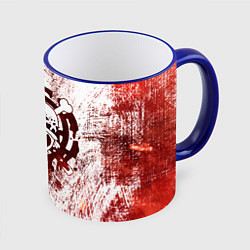 Кружка 3D Трафальгар Ло Пираты сердца Весёлый Роджер, цвет: 3D-синий кант