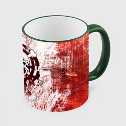 Кружка 3D Трафальгар Ло Пираты сердца Весёлый Роджер, цвет: 3D-зеленый кант