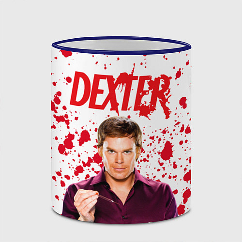 Кружка цветная Декстер Dexter / 3D-Синий кант – фото 2