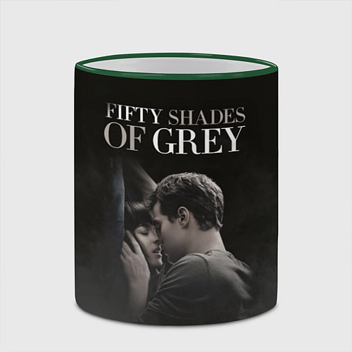 Кружка цветная 50 Shades of Grey 50 Оттенков Серого / 3D-Зеленый кант – фото 2