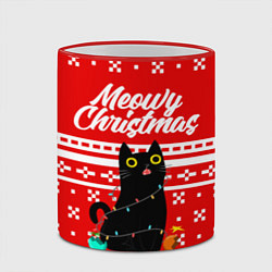 Кружка 3D MEOW CHRISTMAS, цвет: 3D-красный кант — фото 2