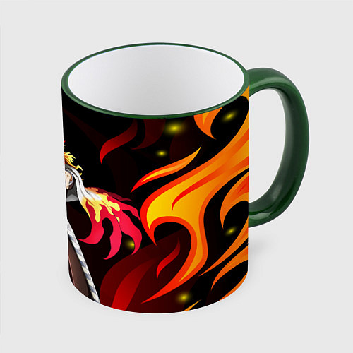 Кружка цветная РЕГНОКУ КЛИНОК ДЕМОНОВ KNY / 3D-Зеленый кант – фото 1