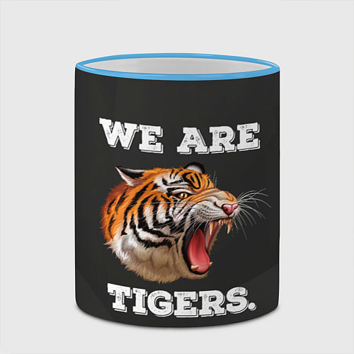 Кружка цветная Тигр We are tigers / 3D-Небесно-голубой кант – фото 2