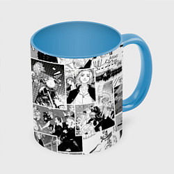 Кружка 3D Токийские мстители манга, цвет: 3D-белый + небесно-голубой