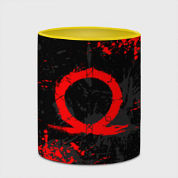 Кружка 3D GOD OF WAR LOGO RED, БРЫЗГИ КРАСОК, цвет: 3D-белый + желтый — фото 2