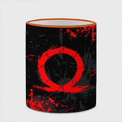 Кружка 3D GOD OF WAR LOGO RED, БРЫЗГИ КРАСОК, цвет: 3D-оранжевый кант — фото 2