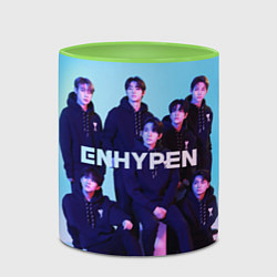 Кружка 3D ENHYPEN: Хисын, Джей, Джейк, Сонхун, Сону, Чонвон,, цвет: 3D-белый + светло-зеленый — фото 2