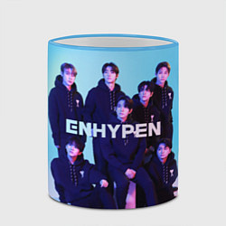 Кружка 3D ENHYPEN: Хисын, Джей, Джейк, Сонхун, Сону, Чонвон,, цвет: 3D-небесно-голубой кант — фото 2