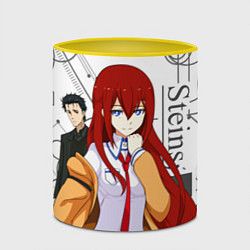 Кружка 3D Врата Штейна SteinsGate, цвет: 3D-белый + желтый — фото 2