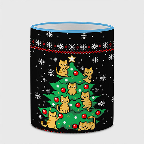 Кружка цветная MEOWY CHRISTMAS 2022 / 3D-Небесно-голубой кант – фото 2