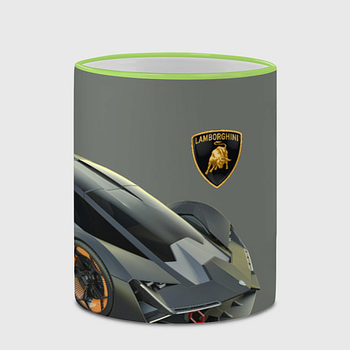 Кружка цветная Lamborghini concept 2020 / 3D-Светло-зеленый кант – фото 2