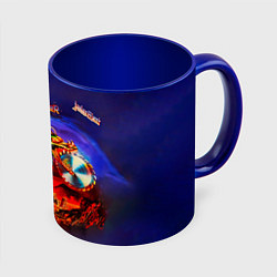 Кружка 3D Painkiller - Judas Priest, цвет: 3D-белый + синий