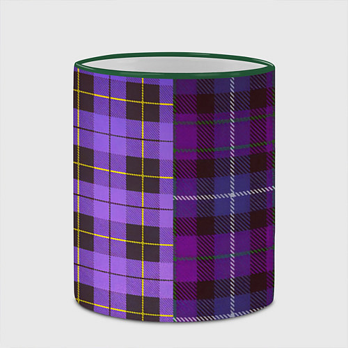 Кружка цветная Purple Checkered / 3D-Зеленый кант – фото 2