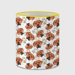 Кружка 3D Собака Родезийский Риджбек, цвет: 3D-желтый кант — фото 2