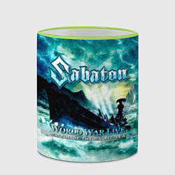 Кружка 3D World War Live: Battle of the Baltic Sea - Sabaton, цвет: 3D-светло-зеленый кант — фото 2
