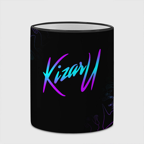Кружка цветная КИЗАРУ НЕОН ЛОГО KIZARU NEON / 3D-Черный кант – фото 2