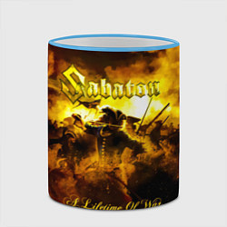 Кружка 3D A Lifetime of War - Sabaton, цвет: 3D-небесно-голубой кант — фото 2