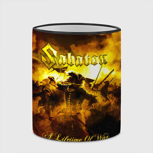 Кружка цветная A Lifetime of War - Sabaton / 3D-Черный кант – фото 2