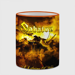 Кружка 3D A Lifetime of War - Sabaton, цвет: 3D-оранжевый кант — фото 2