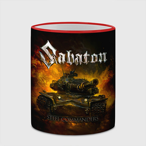 Кружка цветная SABATON - Steel Commanders / 3D-Красный кант – фото 2