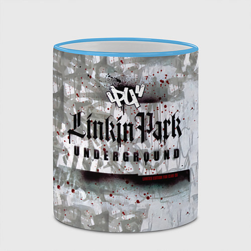 Кружка цветная LP Underground 3 0 - Linkin Park / 3D-Небесно-голубой кант – фото 2