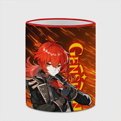Кружка 3D GENSHIN IMPACT, ДИЛЮК DILUC, цвет: 3D-красный кант — фото 2