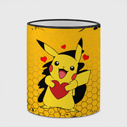 Кружка 3D ПОКЕМОНЫ, ПИКАЧУ ДЕРЖИТ СЕРДЦЕ, цвет: 3D-черный кант — фото 2
