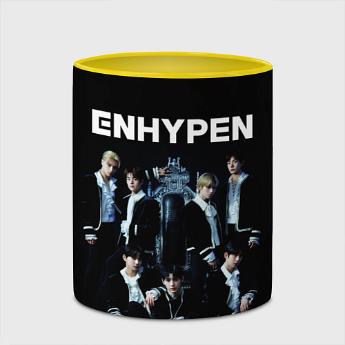 Кружка цветная ENHYPEN: Хисын, Джей, Джейк, Сонхун, Сону, Ни-Ки, / 3D-Белый + желтый – фото 2