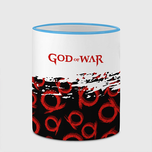 Кружка цветная God of War Logo Pattern / 3D-Небесно-голубой кант – фото 2